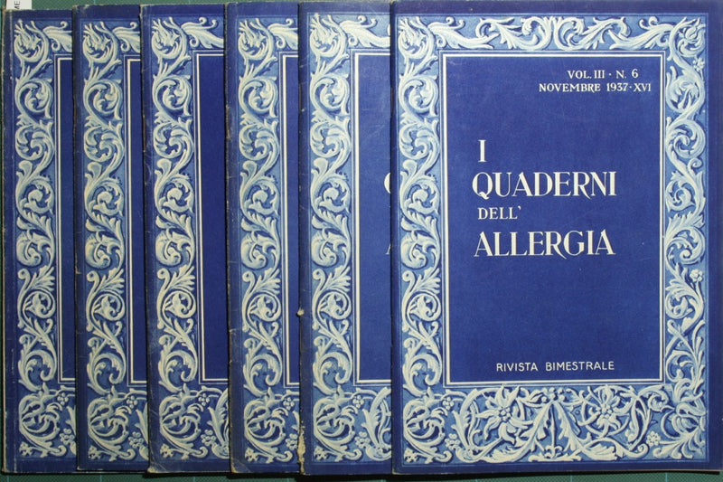 I quaderni dell'allergia. Anno XV - 1937