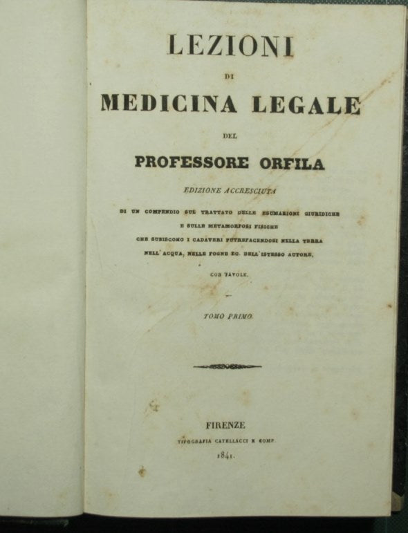 Lezioni di medicina legale del Professore Orfila