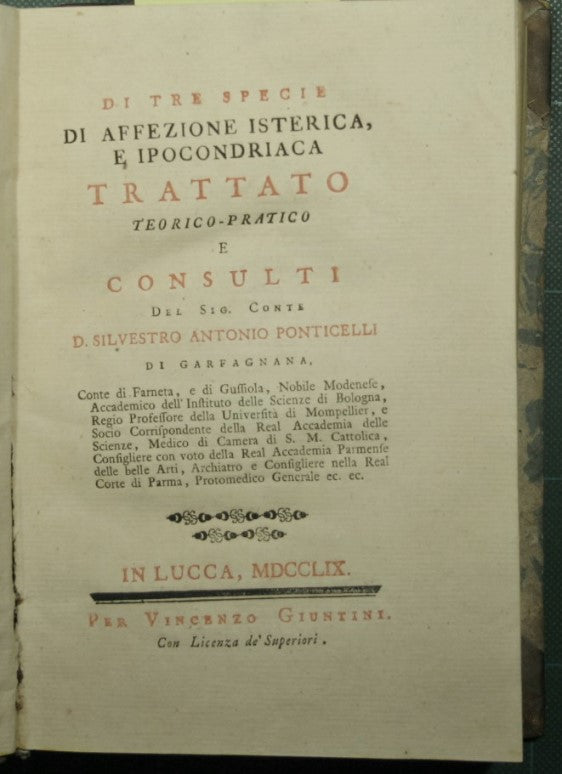 Of three kinds of hysterical and hypochondriac affections