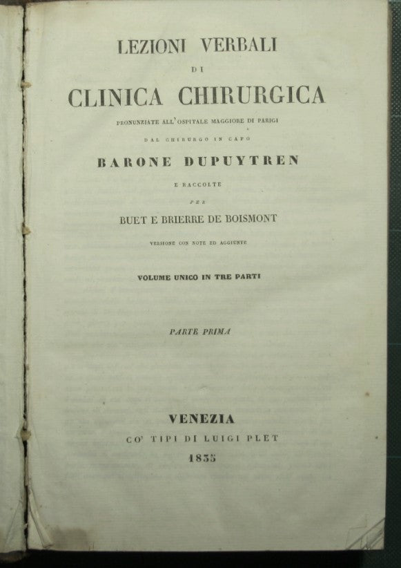 Lecciones de cirugía clínica verbal.