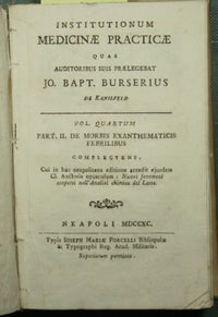 Institutionum medicinae practicae quas auditoribus suis praelegebat Io. Bapt. Burserius de Kanilfeld - Vol. IV
