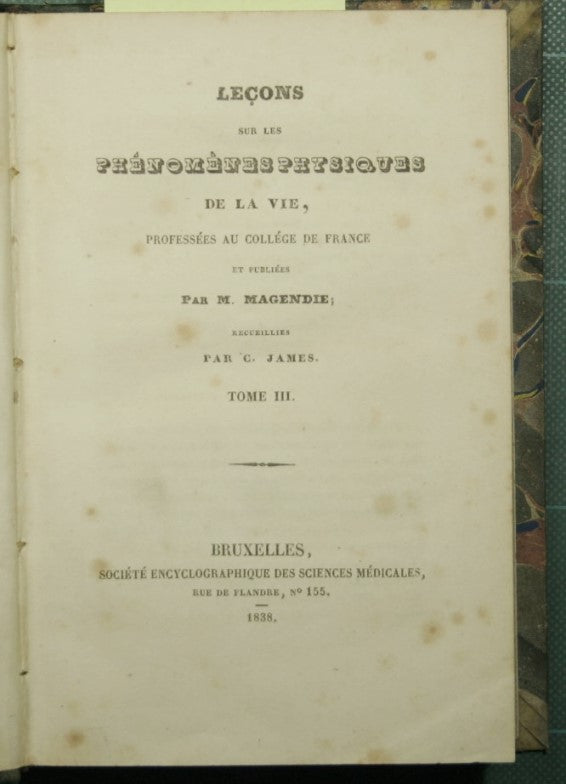 Lecons sur les phenomenes physiques de la vie - Vol. III