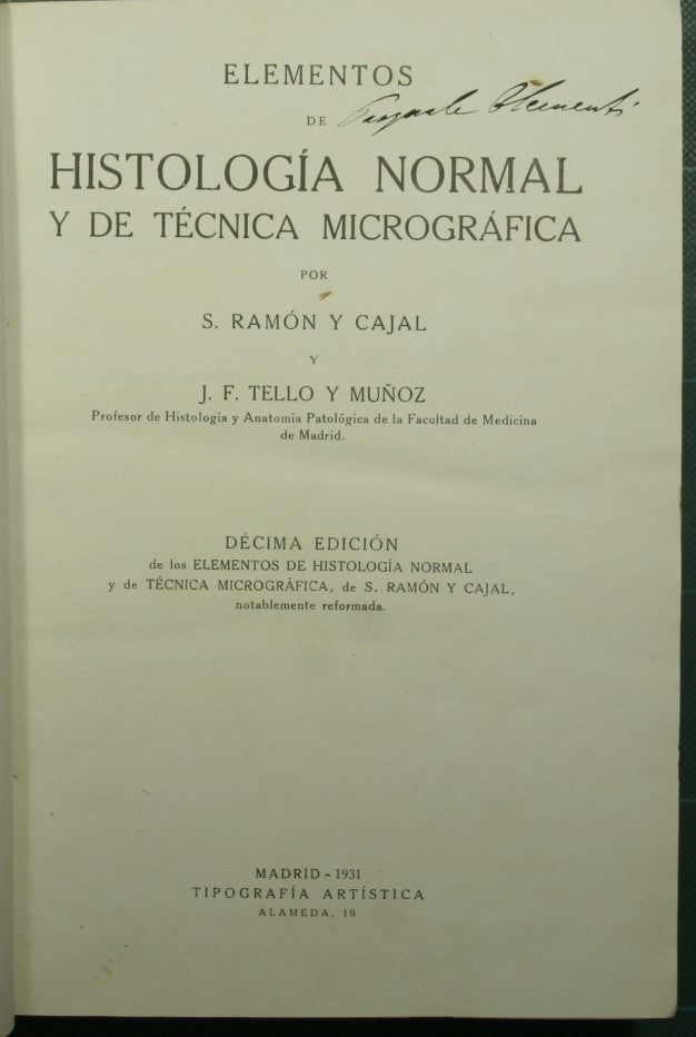 Elements of normal histology and micrographic technique