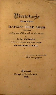 Physiological pyrethology or treatise on fevers