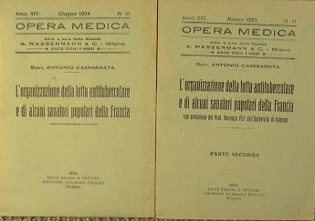 L'organizzazione della lotta antitubercolare e di alcuni sanatori popolari della Francia.