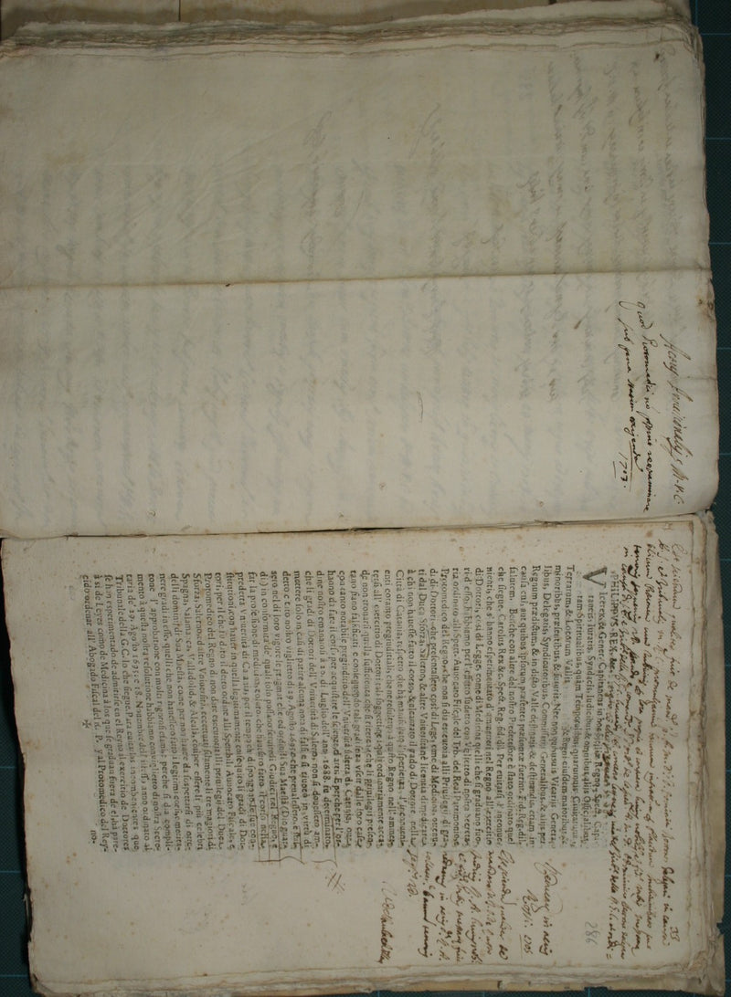 Incartamentum pro Controversiis et Litigiis inter Almam Universitatem Publicorum Studiorum Urbis Catane et Sp.lem et Magnificum Prothomedicum Nobiti Urbis Messane