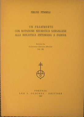 Un frammento con notazione neumatica Sangalese alla biblioteca antoniana a Padova