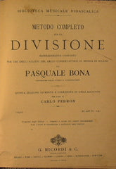 Metodo completo per la Divisione espressamente composto per uso degli allievi del Regio Conservatorio di Musica di Milano