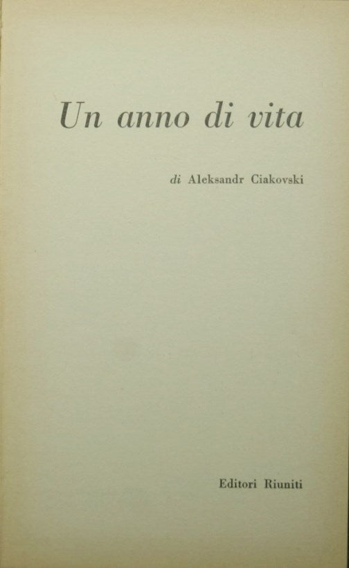Un anno di vita