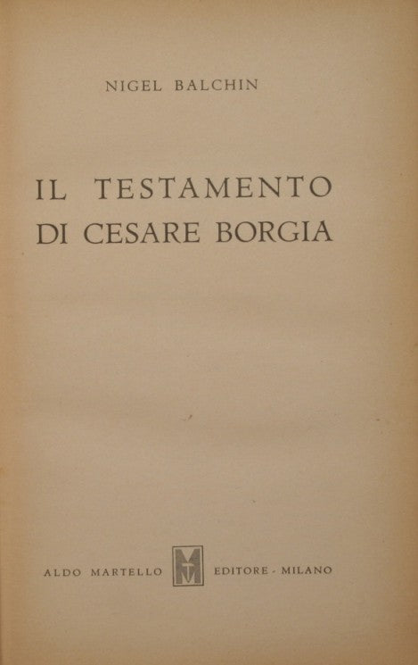El testamento de César Borgia