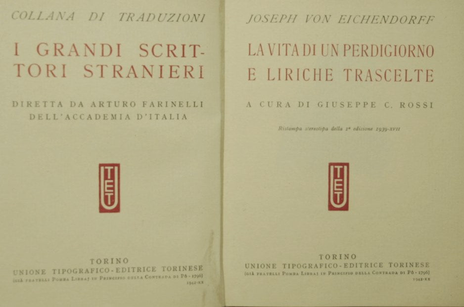 La vita di un perdigiorno e liriche trascelte