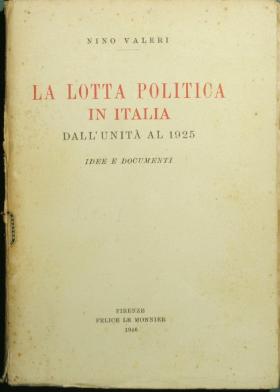 La lucha política en Italia desde la Unificación hasta 1925
