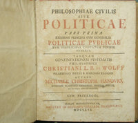 Philosophiae civilis sive politicae. Voll. I-II-IV