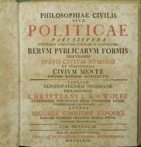 Philosophiae civilis sive politicae. Voll. I-II-IV