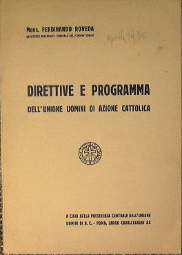Direttive e Programma dell'unione uomini di Azione Cattolica