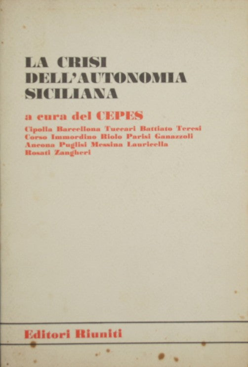 La crisis de la autonomía siciliana