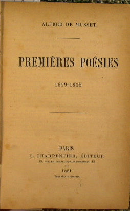 Premieres poesies 1829 - 1835