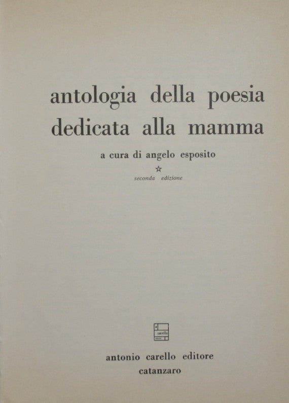 Anthology of poetry dedicated to the mother