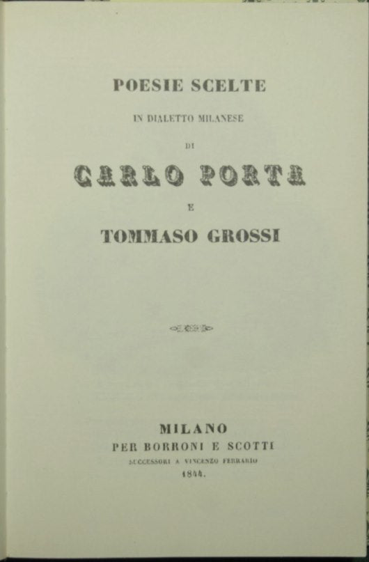 Poesie scelte in dialetto milanese