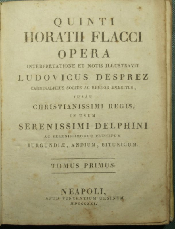 Fifth Horatii Flacci Opera - Tomus primus