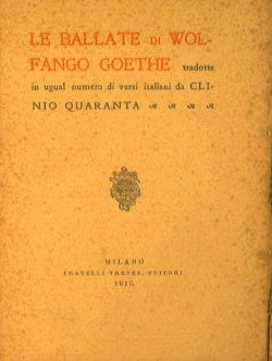 Le ballate di Wolfango Goethe