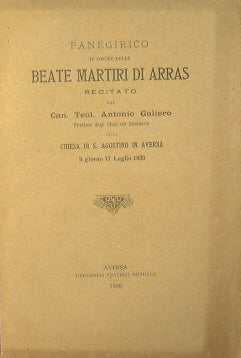 Panegyric in honor of the Blessed Martyrs of Arras