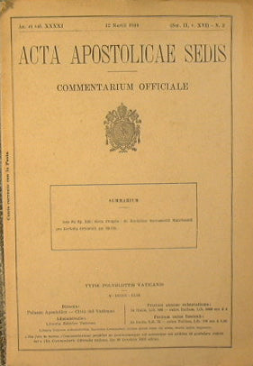 Acta Apostolicae Sedis Commentarium Officiale