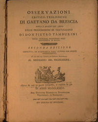 Critical-theological observations of Gaetano da Brescia