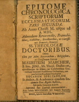 Epitome Chronologica Scriptorum Ecclesiasticorum - Pas Secunda
