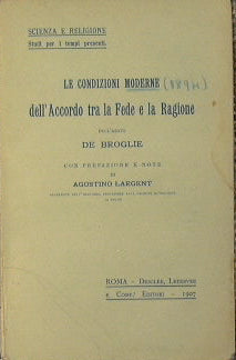 Le condizioni moderne dell'Accordo  tra la Fede e la Ragione