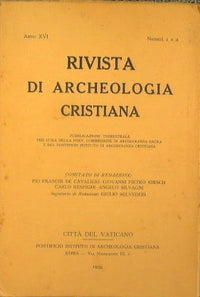 Journal of Christian Archaeology. Year XVI 1939 numbers 1,2,3 and 4