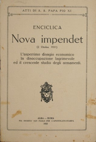Encyclical Nova impendet (2 October 1931)
