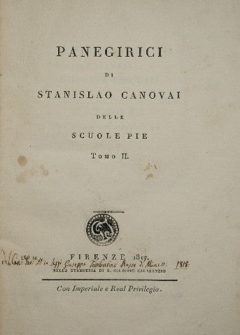 Panegirici di Stanislao Canovai delle Scuole Pie