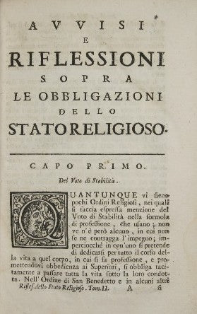 Avvisi e riflessioni sopra le obbligazioni dello stato religioso. Vol. II