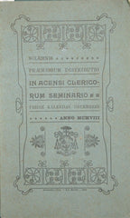 Solemnis praemiorum distributio in acensi clericorum seminario. Anno 1908