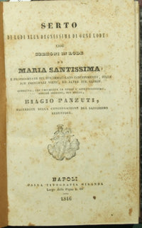 Serto di lodi alla degnissima di ogni lode cioè Sermoni in lode di Maria Santissima