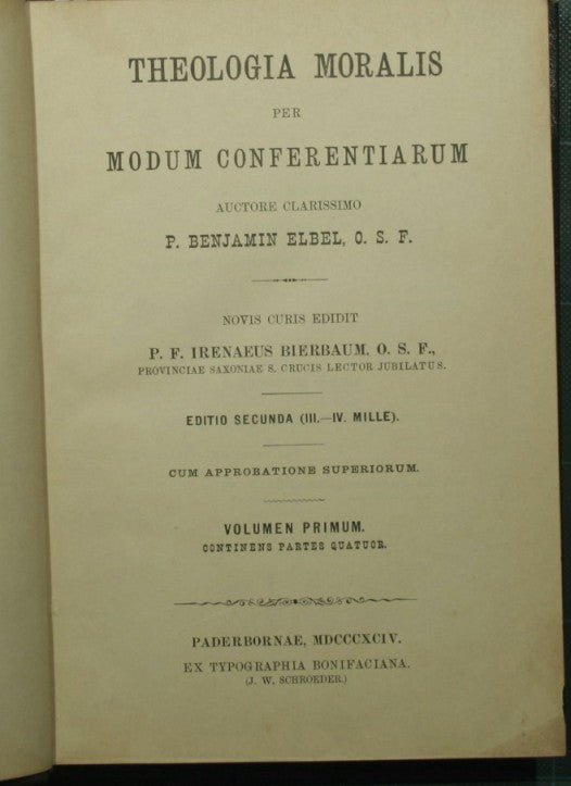 Theologia moralis per modum conferentiarum