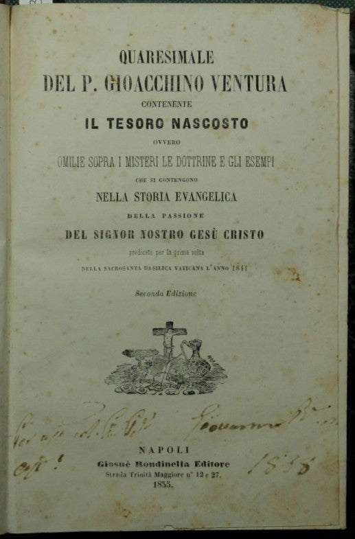 Lenten collection by Father Gioacchino Ventura containing The Hidden Treasure