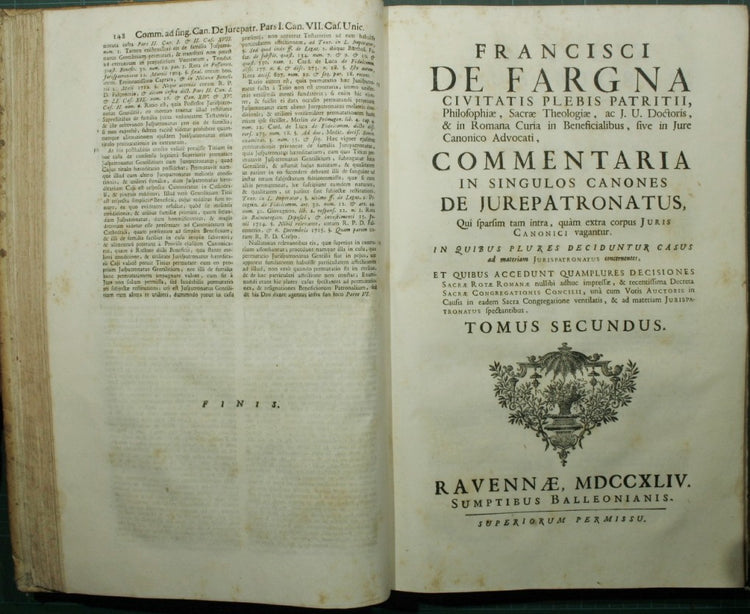 Commentaria in singulos canones de jurepatronatus, qui sparsim tam intra, quam extra corpus juris canonici vagantur