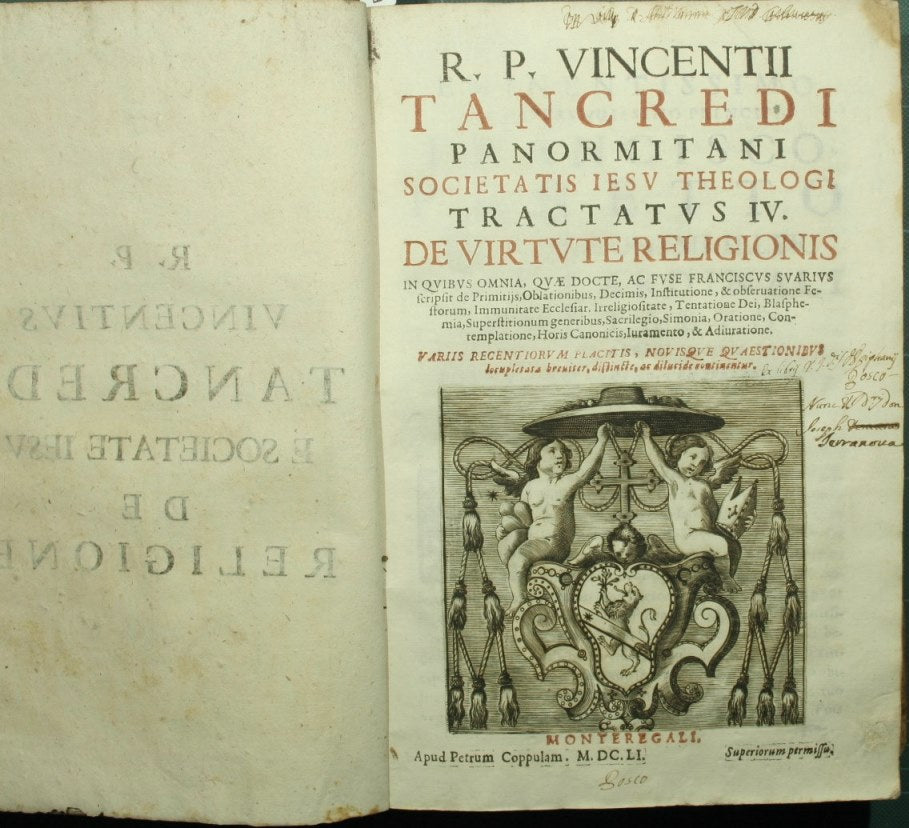 R.P. Vincentii Tancredi Panormitani Societatis Iesu Theologi Tractatus IV De virtute religionis
