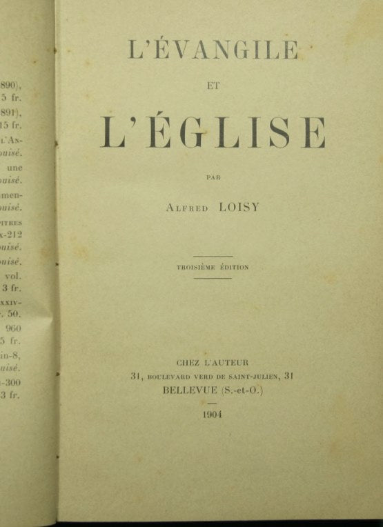 L'évangile et l'église