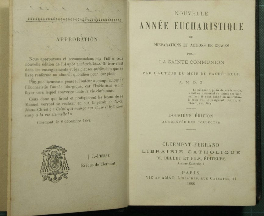 Nouvelle année eucharistique ou Préparations et actions de graces pour la Sainte Communion