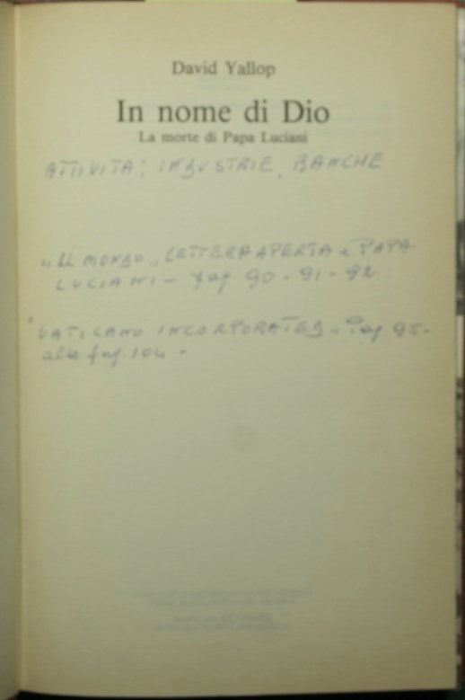 In nome di Dio