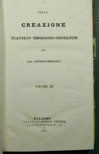 Della creazione, Trattato teologico-dogmatico - Vol. III