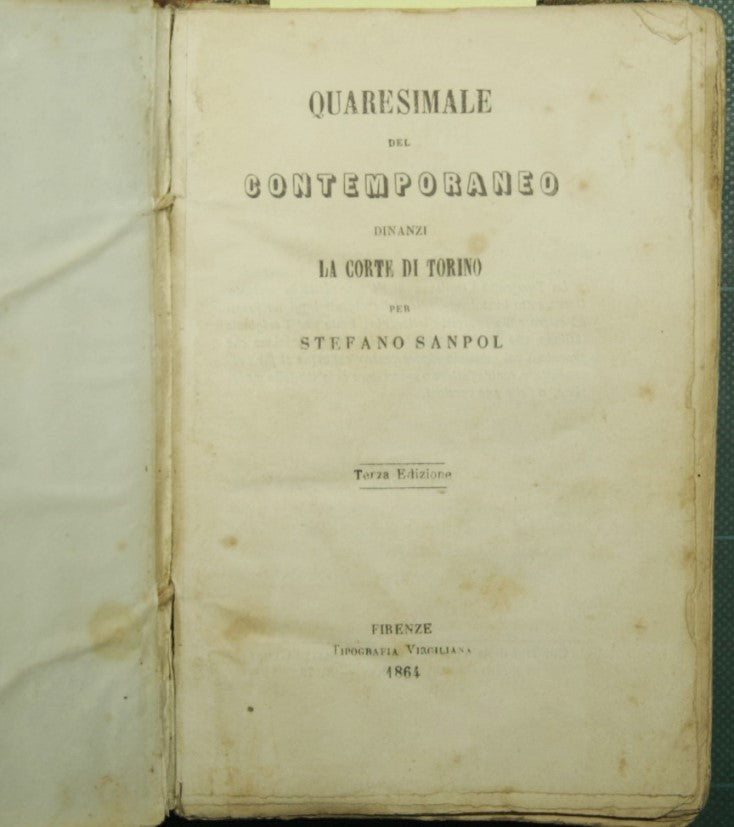 Quaresimale contemporaneo dinanzi la corte di Torino