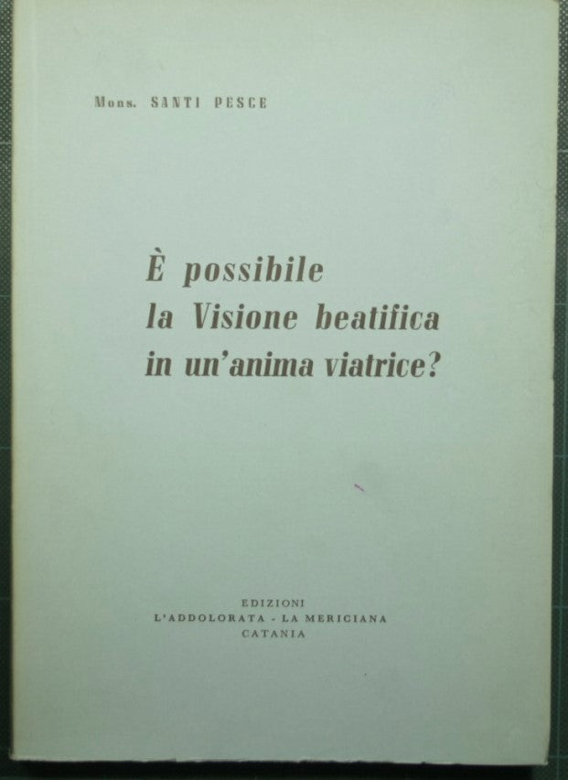 È possibile la visione beatifica in un'anima viatrice?