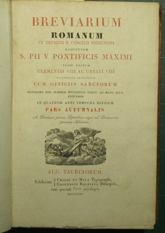 Breviarium Romanum ex decreto S. Concilii Tridentini - Pars autumnalis