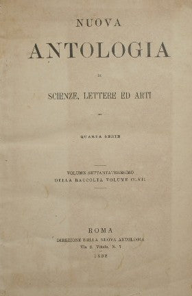 Nuova antologia. Vol. LXXIII