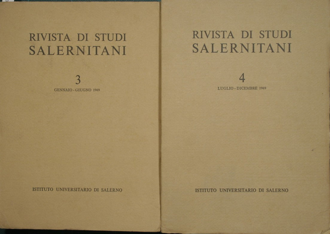 Rivista di Studi Salernitani. Anno II - Nn. 3-4