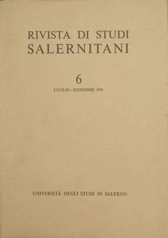 Revista de estudios de Salerno. Año III - No. 6
